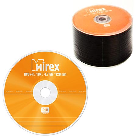 картинка Диск DVD+R Mirex 4.7 GB 16x Bulk 50шт