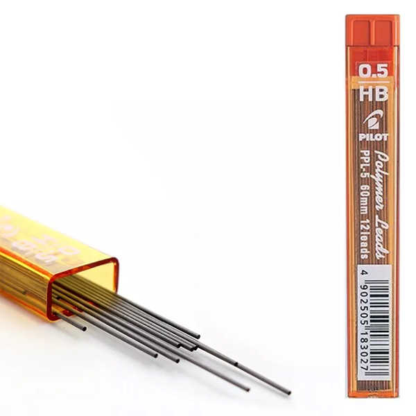 картинка Грифели для механических карандашей 0,5мм, HB " Pilot " 12шт, пластиковый футляр