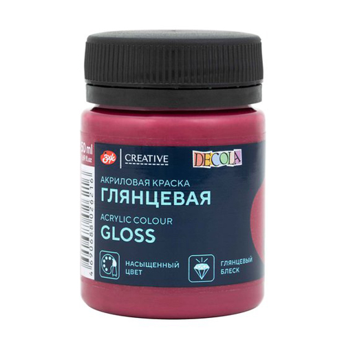 картинка Краска акриловая " Decola " 50мл глянцевая марсала