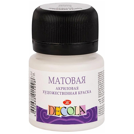 картинка Краска акриловая " Decola " 20мл матовая белая