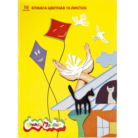 картинка Бумага цветная А4 10л 10цв " Каляка-Маляка ", линейка, в папке