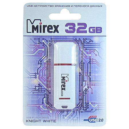 картинка Флеш-диск " Mirex " 32GB Knight белый USB 2.0