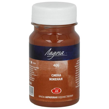 картинка Краска акриловая " Ладога " 100мл сиена жженая
