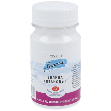 картинка Краска акриловая " Ладога " 100мл белила титановые