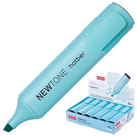 картинка Текстовыделитель 1-5мм, бирюзовый, Newtone " Hatber " картонная упаковка