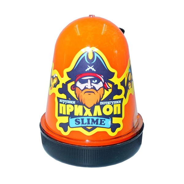 картинка Слайм " Прихлоп " Перламутровый, оранжевый, капсула, 130гр