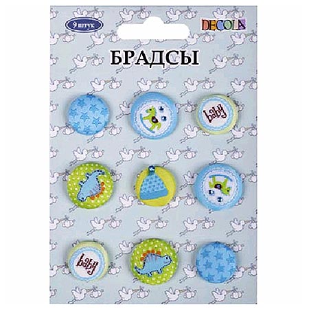 картинка Декоративный элемент брадсы " Decola " Baby голубые, 9шт, ткань