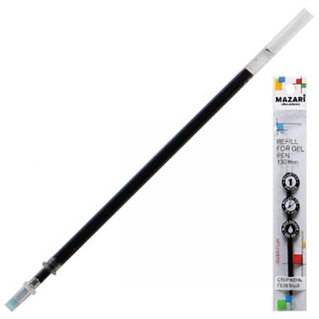 картинка Стержень гелевый " Mazari " 130мм черный 0,5мм, пулевидный пишущий узел