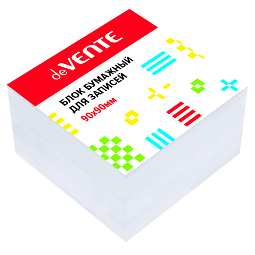 картинка Блок бумаги " deVente " 9*9*5см, белый, на склейке, офсет
