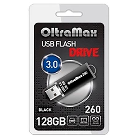 картинка Флеш-диск " OltraMax " 128GB 260 черный USB 3.0
