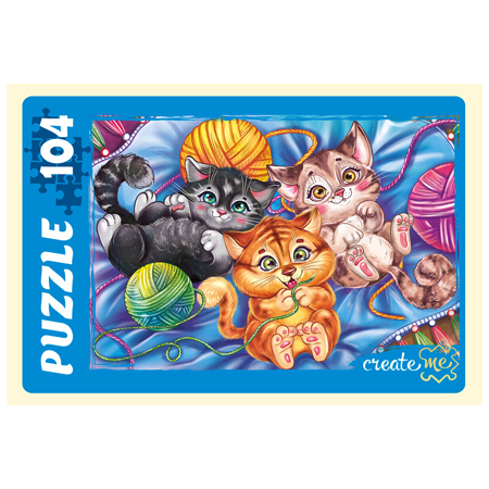 картинка Пазлы " Рыжий кот " 104элемента Забавные котики №2 34*24см, картонная упаковка 19*14*3,5см