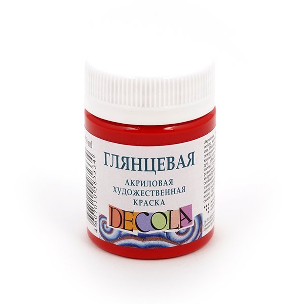 картинка Краска акриловая " Decola " 50мл глянцевая красная