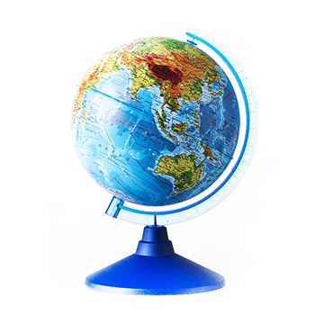 картинка Глобус физико-политический с подсветкой от сети 150мм " Globen ", пакет