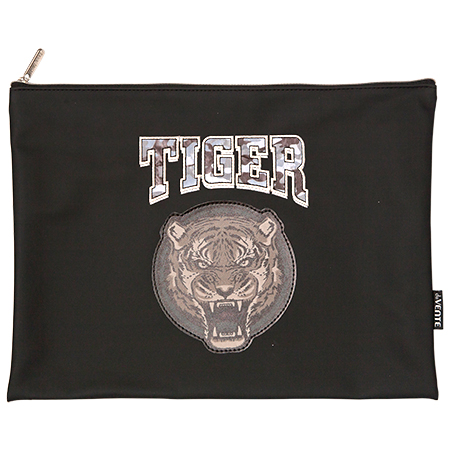 картинка Папка " deVente " А4 (255*345*10мм) молния сверху Tiger, светоотражающая аппликация, искусственная кожа soft touch