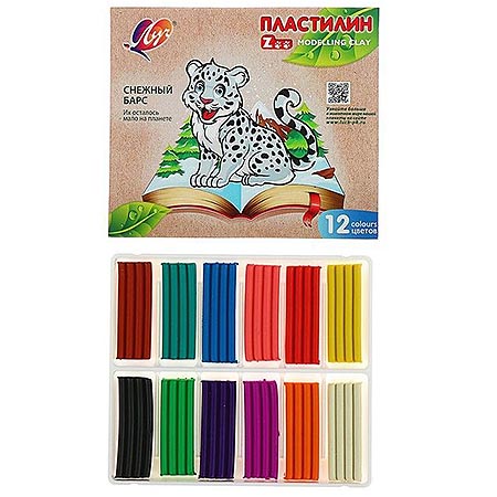 картинка Пластилин " Луч " ZOO 12цв 180гр картонная упаковка