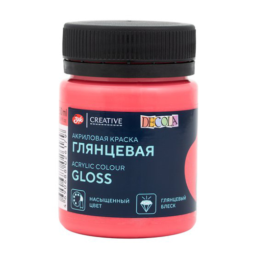 картинка Краска акриловая " Decola " 50мл глянцевая арбузная