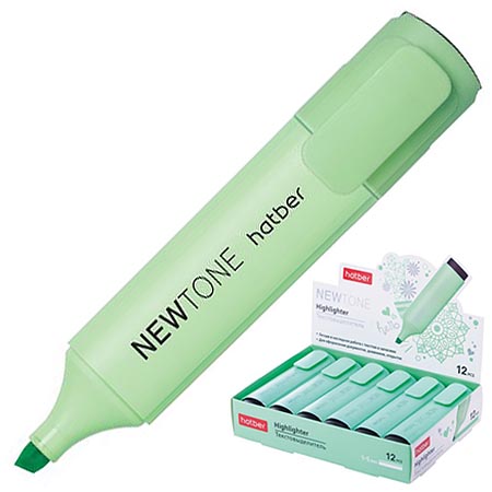 картинка Текстовыделитель 1-5мм, мятный, Newtone " Hatber " картонная упаковка