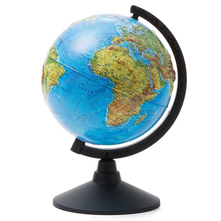 картинка Глобус физический рельефный 210мм " Globen ", картонная коробка