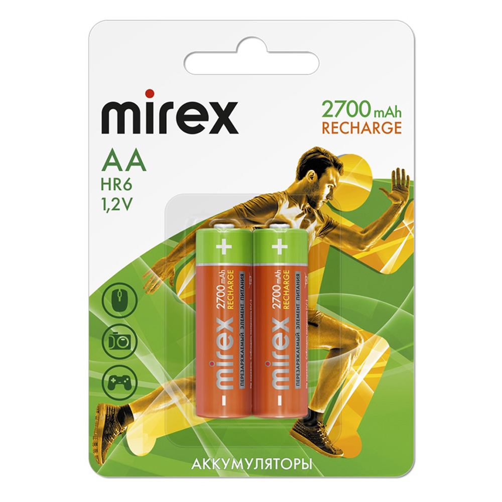 картинка Аккумулятор " Mirex " HR6 2700mAh, 2шт Ni-Mh