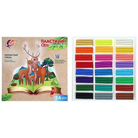 картинка Пластилин " Луч " ZOO 24цв, 360г, картонная упаковка
