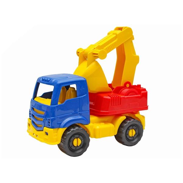 картинка Машинка " Рыжий кот " Экскаватор классический Ярослав 16см, пластик