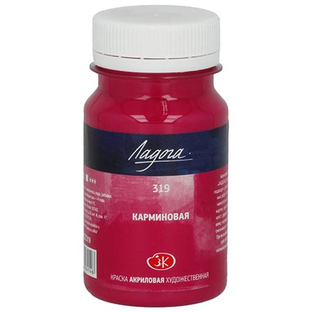 картинка Краска акриловая " Ладога " 100мл карминовая