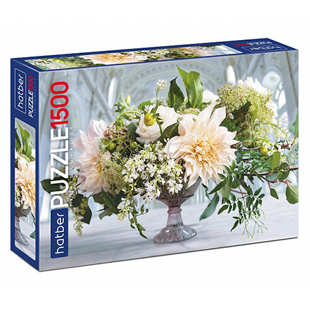 картинка Пазлы " Hatber " 1500элементов Premium Нежный букет 83*58см, картонная упаковка