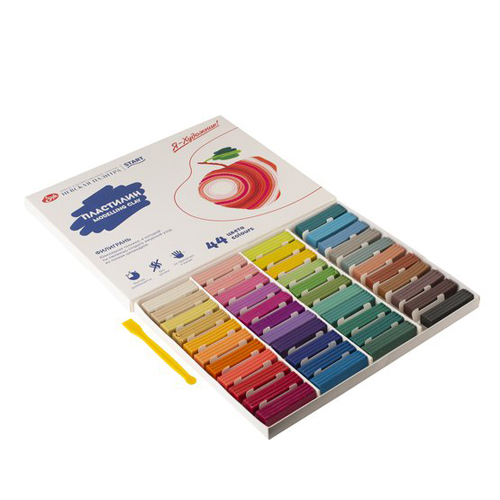 картинка Пластилин " Я- Художник! " 44цв 880г со стеком, картонная упаковка