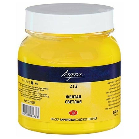 картинка Краска акриловая " Ладога " 220мл желтая светлая