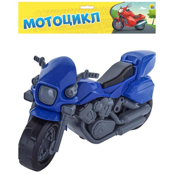 картинка Мотоцикл " Рыжий кот " Харли Синий 26*15см пакет