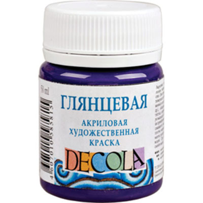 картинка Краска акриловая " Decola " 50мл глянцевая синяя