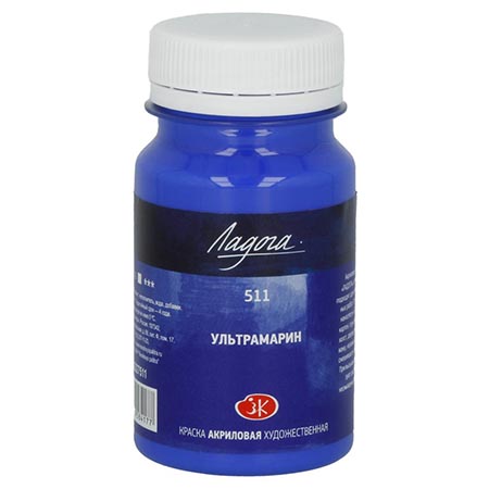 картинка Краска акриловая " Ладога " 100мл ультрамарин