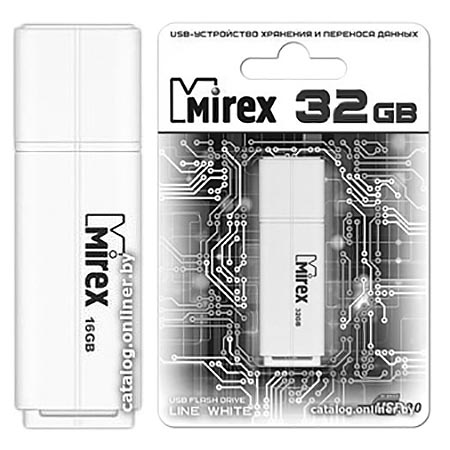 картинка Флеш-диск " Mirex " 32GB Line белый USB 2.0