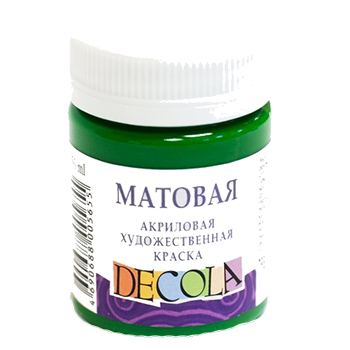картинка Краска акриловая " Decola " 50мл матовая зеленая средняя