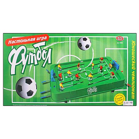 картинка Игра настольная " Футбол " 43*25см, в наборе: ворота-2шт, игроки-12шт, мяч 1шт, наклейки, инструкция, картонная упаковка 53,5*29*6см