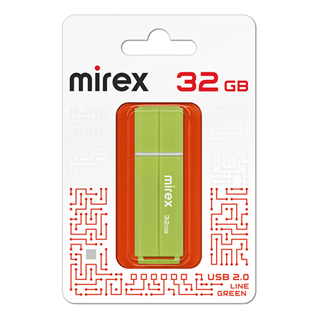 картинка Флеш-диск " Mirex " 32GB Line зеленый USB 2.0