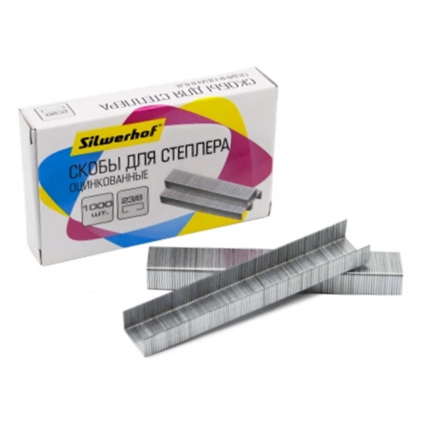 картинка Скобы №23/8 " Silwerhof " оцинкованные 1000шт