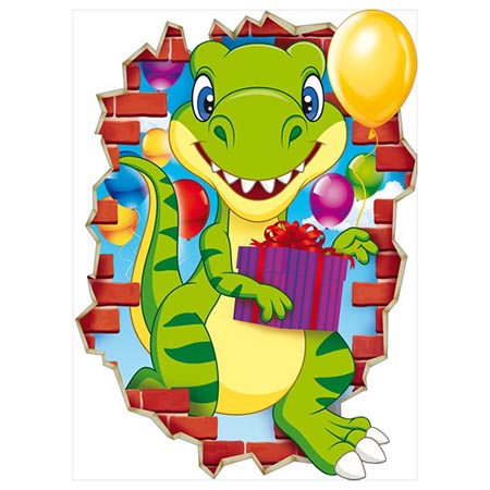 картинка Плакат фигурный " Открытая планета " 941 А2 Динозавр