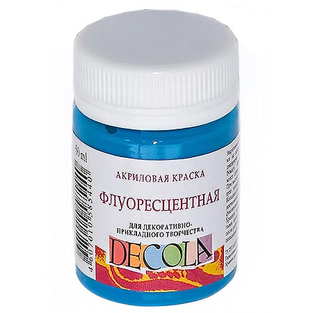 картинка Краска акриловая " Decola " 50мл флуоресцентная голубая