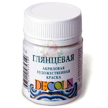 картинка Краска акриловая " Decola " 50мл глянцевая белая