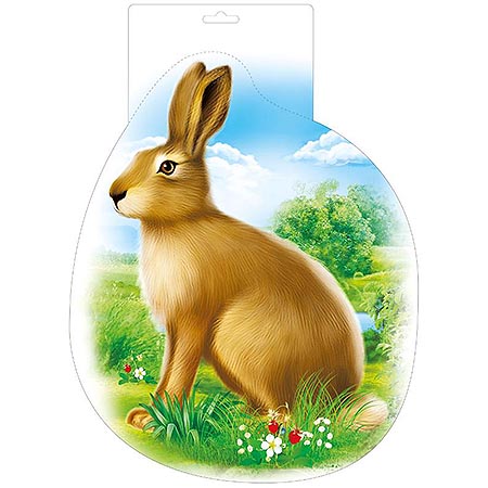 картинка Плакат фигурный " Мир поздравлений " 930 А4 Заяц, европодвес