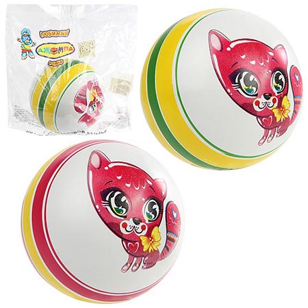 картинка Мяч резиновый d=12,5см Ассорти, накачанный