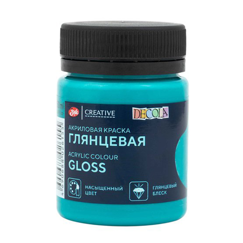 картинка Краска акриловая " Decola " 50мл глянцевая аквамарин