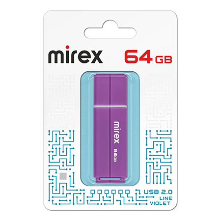картинка Флеш-диск " Mirex " 64GB Line фиолетовый USB 2.0