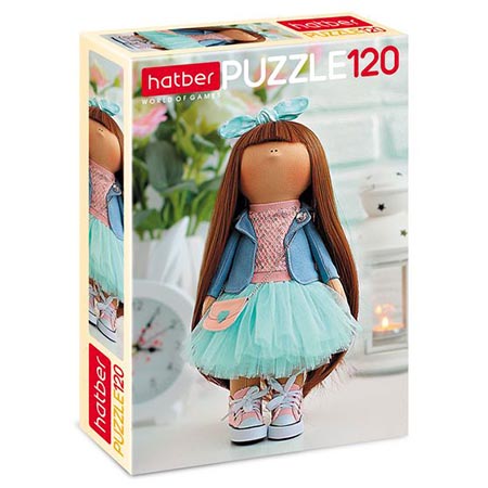 картинка Пазлы " Hatber " 120элементов Куколка 16,5*23см, картонная упаковка