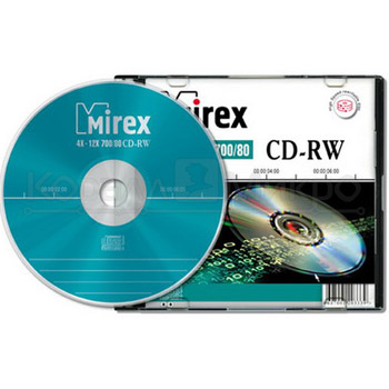 картинка Диск CD-RW " Mirex " 700 Мб 4X-12X Slim case