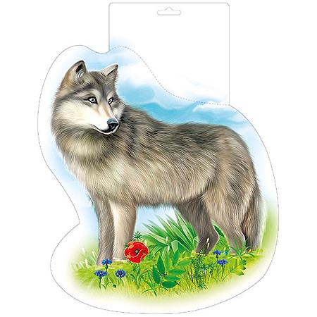 картинка Плакат фигурный " Мир поздравлений " 930 А4 Волк, европодвес