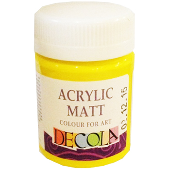 картинка Краска акриловая " Decola " 50мл матовая желтая светлая
