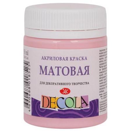 картинка Краска акриловая " Decola " 50мл матовая светло-розовая