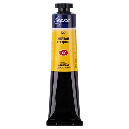 картинка Краска акриловая " Ладога "  46мл туба желтая средняя